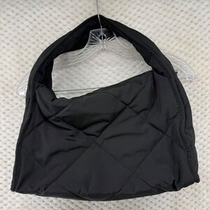 COS Quilted Shoulder Bag Womens Medium Black Diamond Padded Recycled Polyester